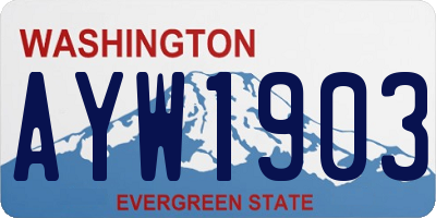 WA license plate AYW1903