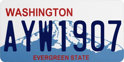 WA license plate AYW1907