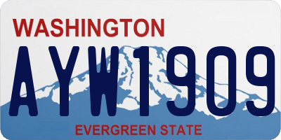 WA license plate AYW1909