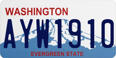 WA license plate AYW1910