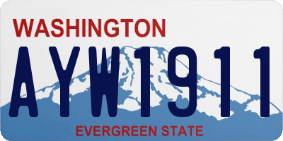 WA license plate AYW1911