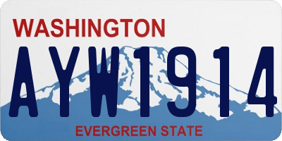 WA license plate AYW1914