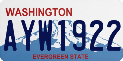 WA license plate AYW1922