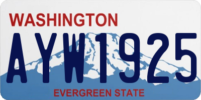 WA license plate AYW1925