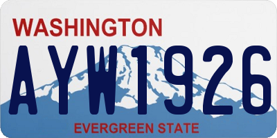 WA license plate AYW1926