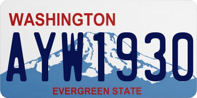 WA license plate AYW1930