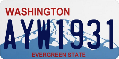 WA license plate AYW1931