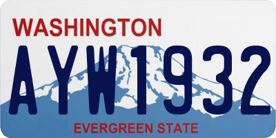 WA license plate AYW1932