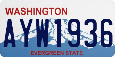 WA license plate AYW1936