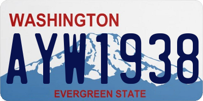 WA license plate AYW1938