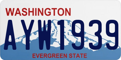 WA license plate AYW1939