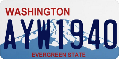 WA license plate AYW1940