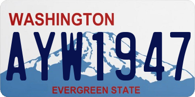 WA license plate AYW1947