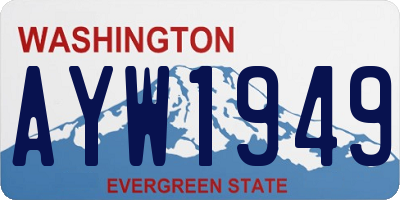 WA license plate AYW1949