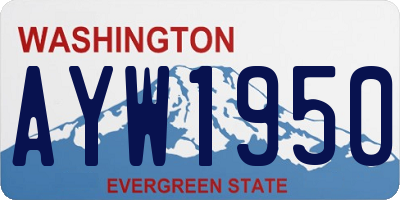 WA license plate AYW1950