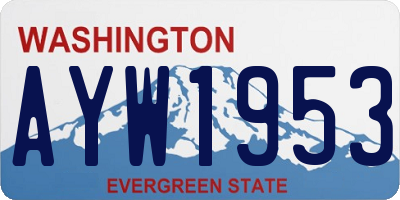 WA license plate AYW1953