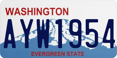 WA license plate AYW1954