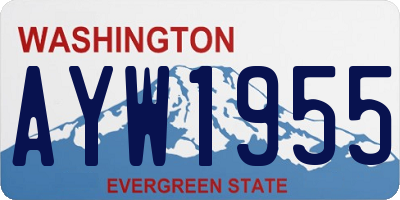 WA license plate AYW1955