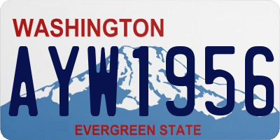 WA license plate AYW1956