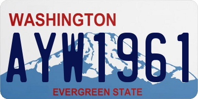 WA license plate AYW1961