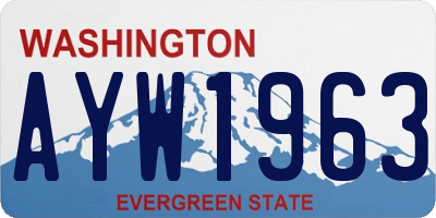 WA license plate AYW1963