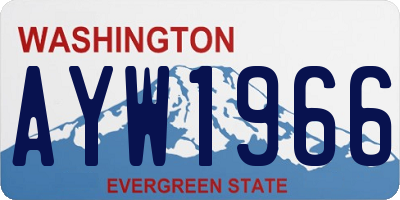 WA license plate AYW1966