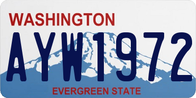 WA license plate AYW1972