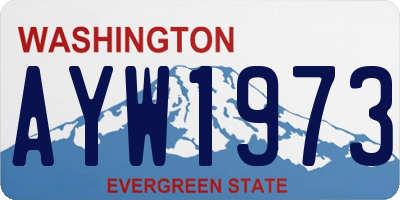 WA license plate AYW1973