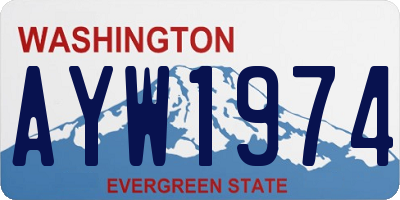 WA license plate AYW1974