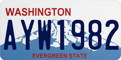 WA license plate AYW1982