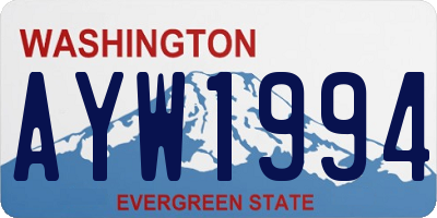 WA license plate AYW1994