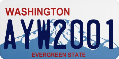 WA license plate AYW2001