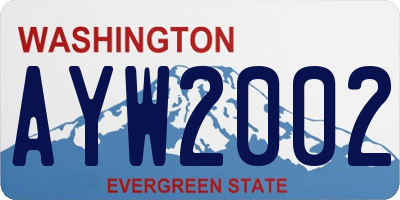 WA license plate AYW2002