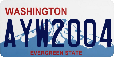 WA license plate AYW2004