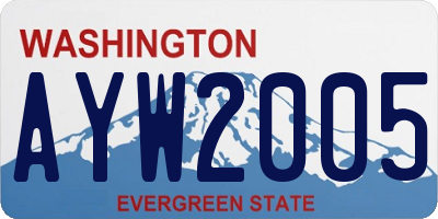 WA license plate AYW2005
