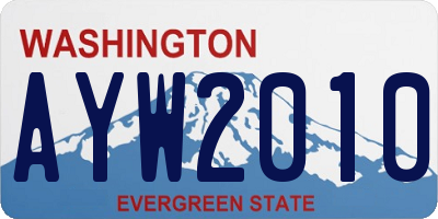 WA license plate AYW2010