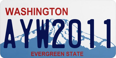 WA license plate AYW2011