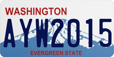 WA license plate AYW2015