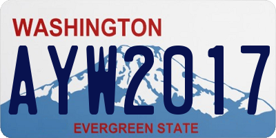 WA license plate AYW2017