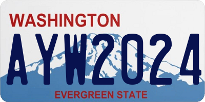 WA license plate AYW2024