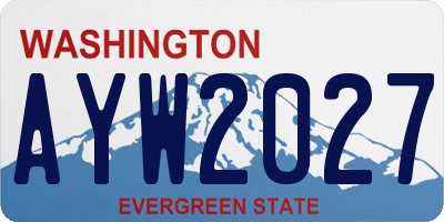 WA license plate AYW2027