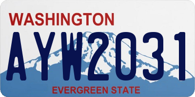 WA license plate AYW2031