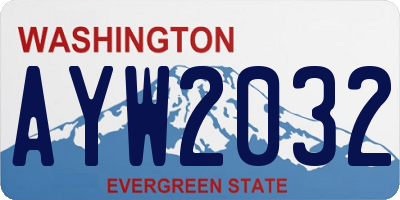 WA license plate AYW2032