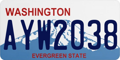 WA license plate AYW2038