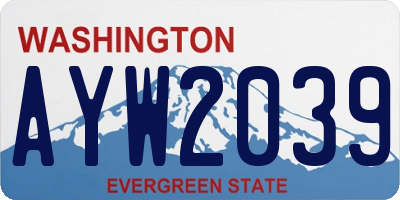 WA license plate AYW2039