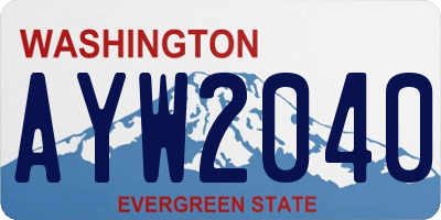 WA license plate AYW2040