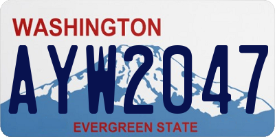 WA license plate AYW2047