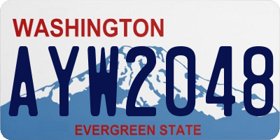 WA license plate AYW2048