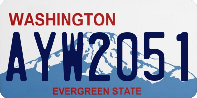 WA license plate AYW2051