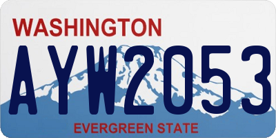 WA license plate AYW2053